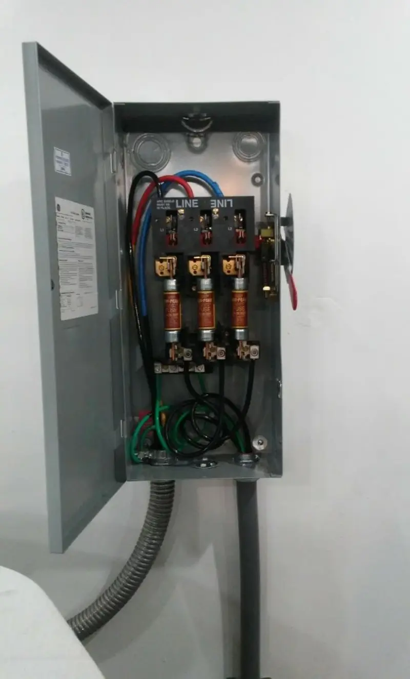 Three-phase disconnect switch installed for Electrical Wiring & Rewiring in James City